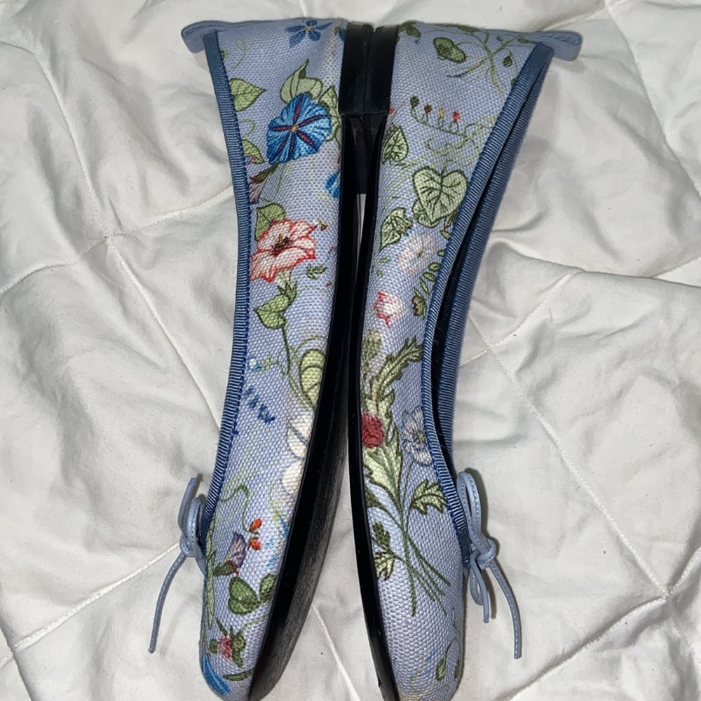 EUC Gucci womens shoes Ali flats floral print bow - Picture 10 of 15